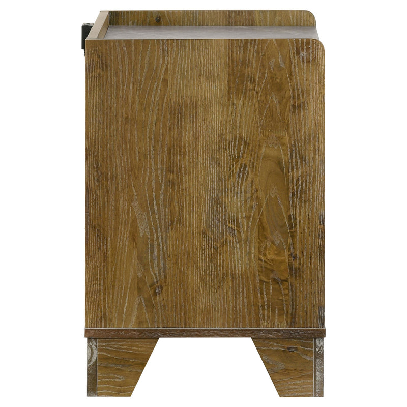 Henderson 1-drawer LED Nightstand Bedside Table Medium Oak - 222972