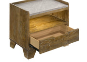 Henderson 1-drawer LED Nightstand Bedside Table Medium Oak - 222972