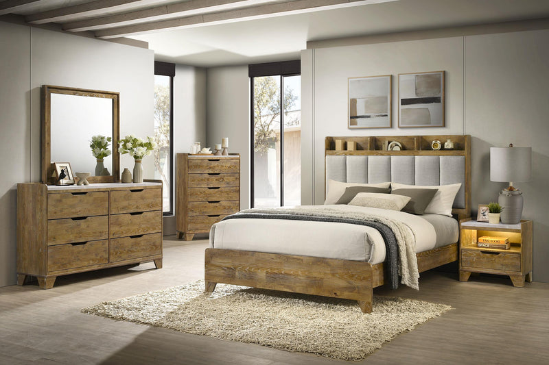Henderson 5-piece Eastern King Bedroom Set Medium Oak - 222971KE-S5