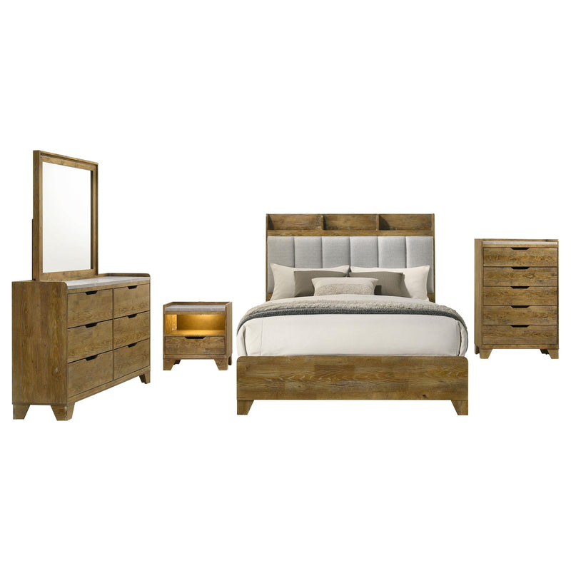 Henderson 5-piece Eastern King Bedroom Set Medium Oak - 222971KE-S5