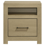 Hendricks 1-drawer Nightstand Bedside Table with Cubby Light Oak - 222652