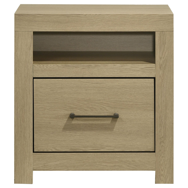 Hendricks 1-drawer Nightstand Bedside Table with Cubby Light Oak - 222652