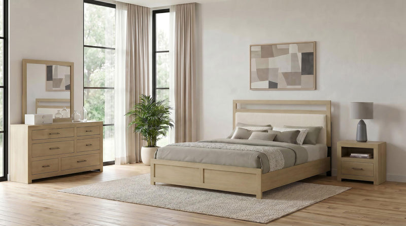 Hendricks 4-piece Eastern King Bedroom Set Light Oak - 222651KE-S4