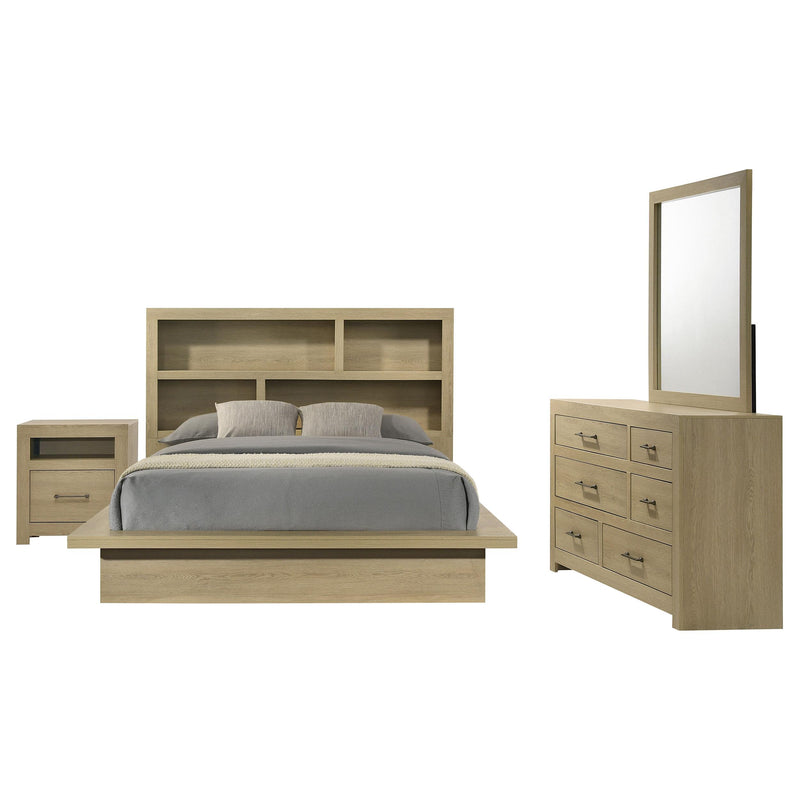 Hendricks 4-piece Queen Bedroom Set Light Oak - 222650Q-S4
