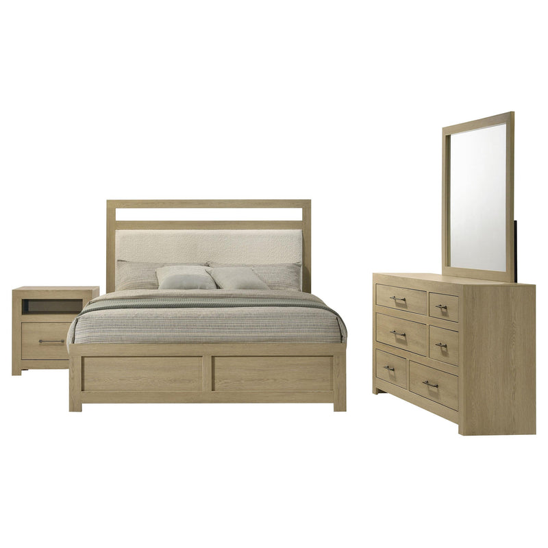Hendricks 4-piece Queen Bedroom Set Light Oak - 222651Q-S4
