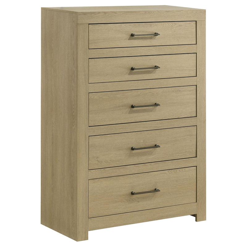 Hendricks 5-piece Eastern King Bedroom Set Light Oak - 222651KE-S5