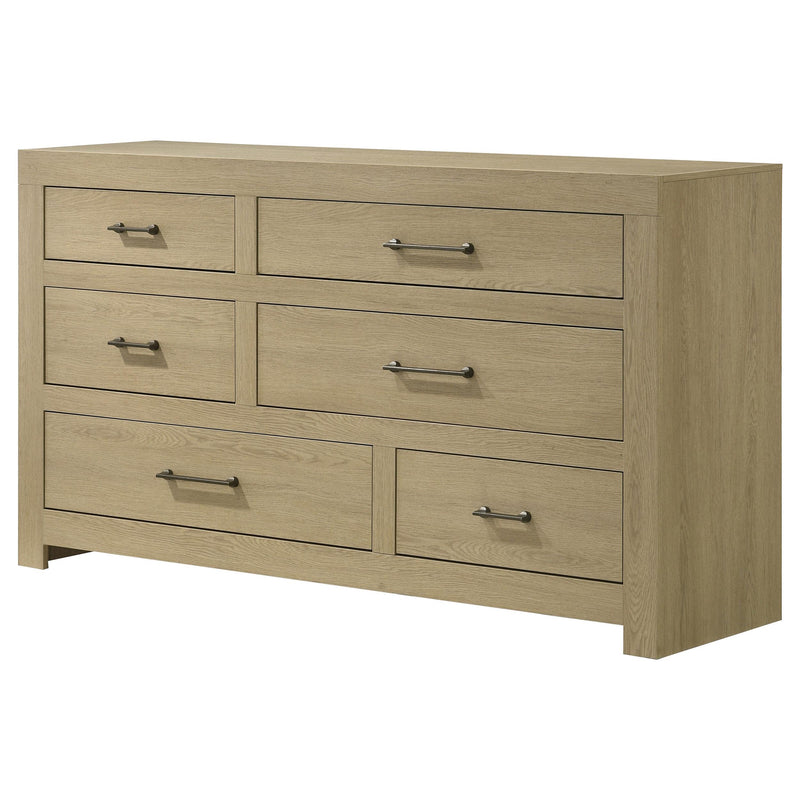 Hendricks 6-drawer Bedroom Dresser Storage Cabinet Light Oak - 222653