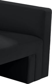 Henson 63" Velvet Upholstered Loveseat in Black - 665Black-L