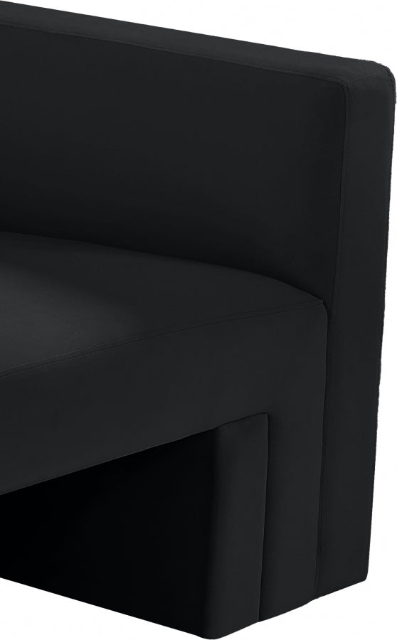 Henson 63" Velvet Upholstered Loveseat in Black - 665Black-L