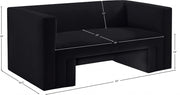 Henson 63" Velvet Upholstered Loveseat in Black - 665Black-L