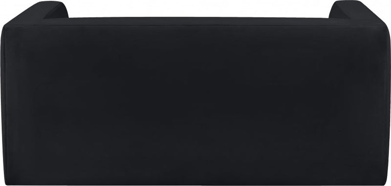 Henson 63" Velvet Upholstered Loveseat in Black - 665Black-L