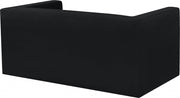 Henson 63" Velvet Upholstered Loveseat in Black - 665Black-L
