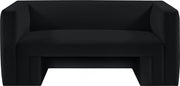 Henson 63" Velvet Upholstered Loveseat in Black - 665Black-L