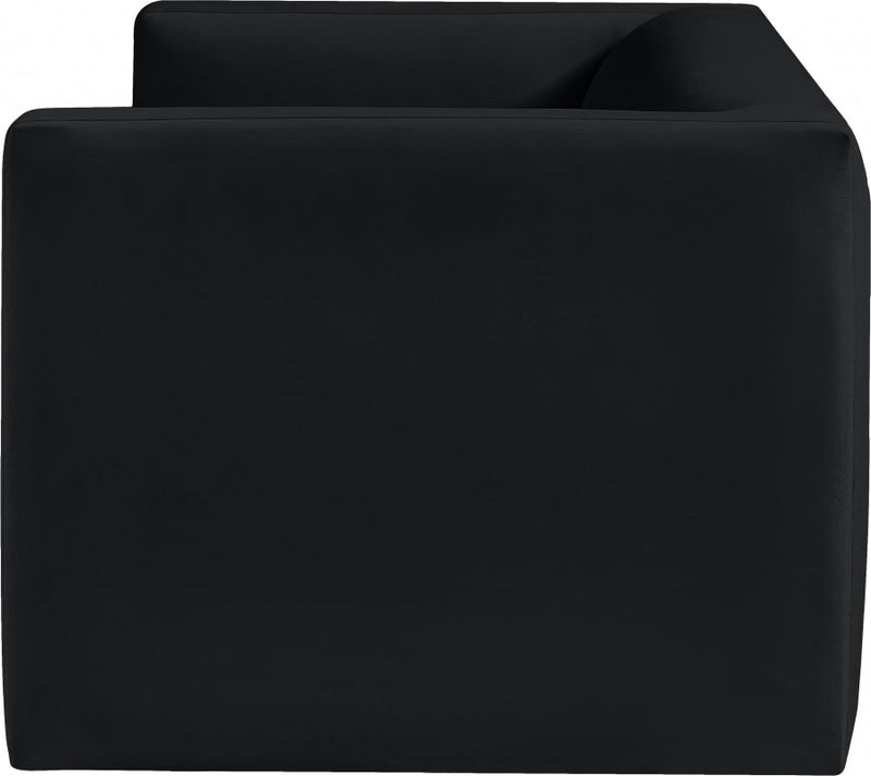 Henson 63" Velvet Upholstered Loveseat in Black - 665Black-L