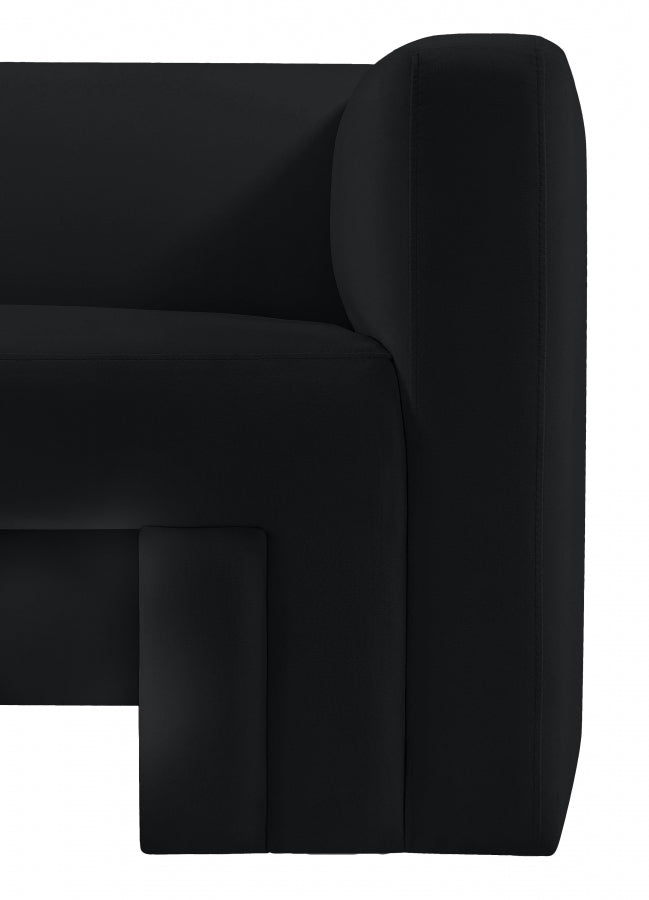 Henson 63" Velvet Upholstered Loveseat in Black - 665Black-L