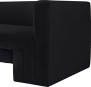 Henson 63" Velvet Upholstered Loveseat in Black - 665Black-L
