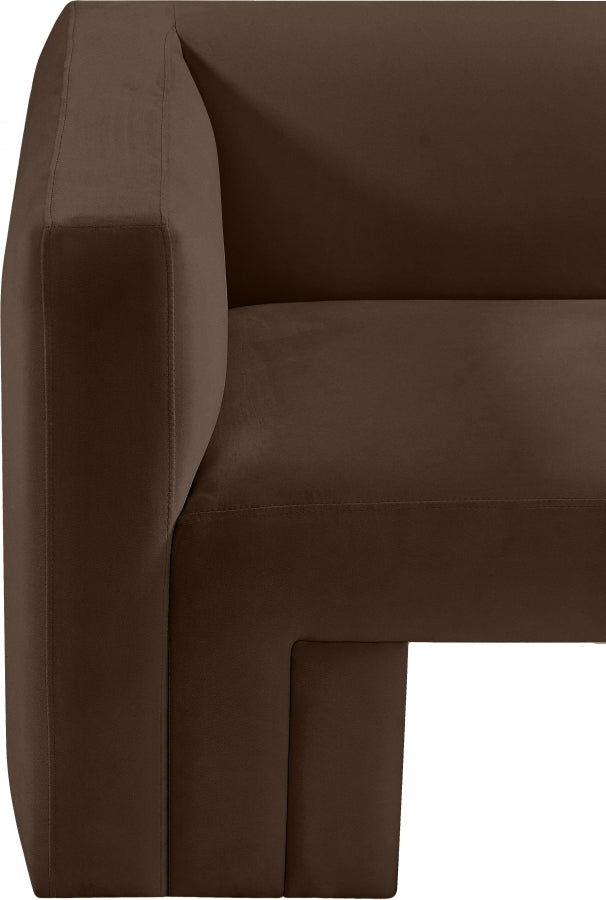 Henson 63" Velvet Upholstered Loveseat in Brown - 665Brown-L