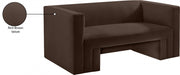 Henson 63" Velvet Upholstered Loveseat in Brown - 665Brown-L