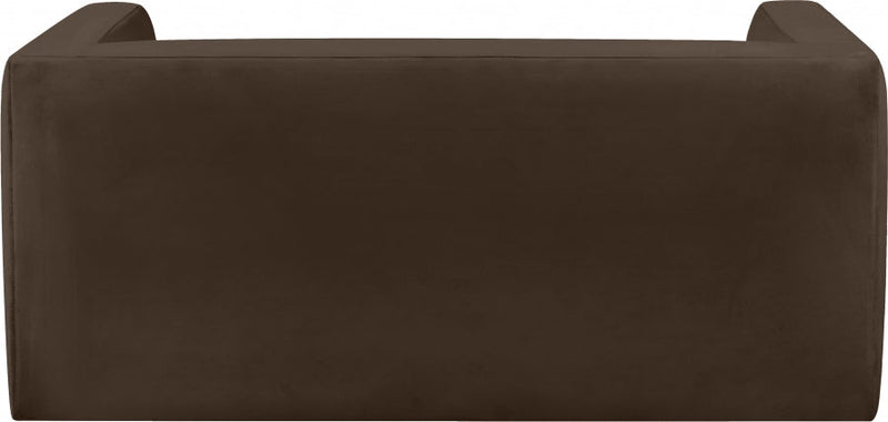 Henson 63" Velvet Upholstered Loveseat in Brown - 665Brown-L