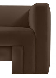 Henson 63" Velvet Upholstered Loveseat in Brown - 665Brown-L