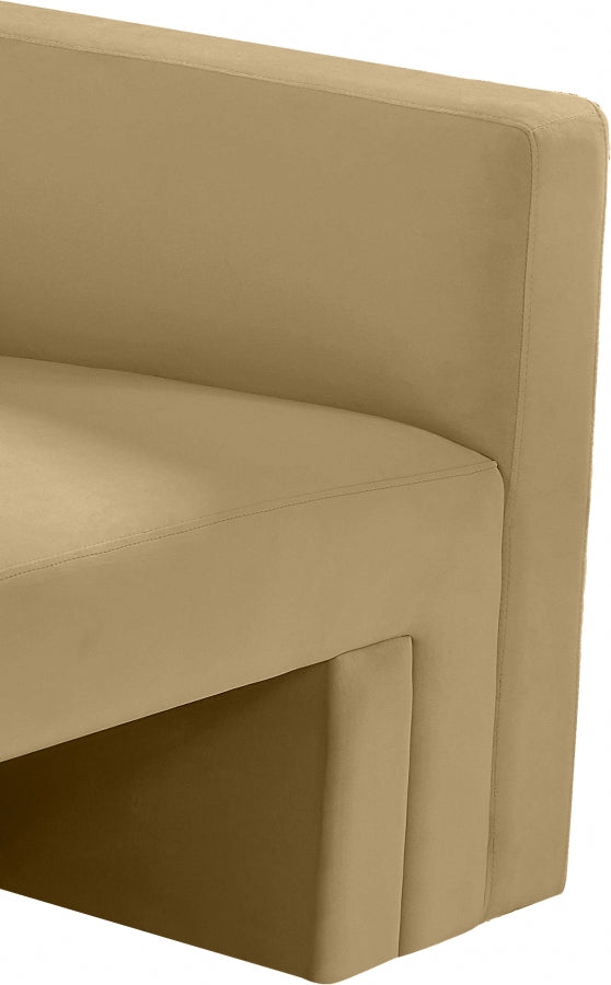 Henson 63" Velvet Upholstered Loveseat in Camel - 665Camel-L