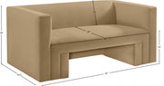 Henson 63" Velvet Upholstered Loveseat in Camel - 665Camel-L