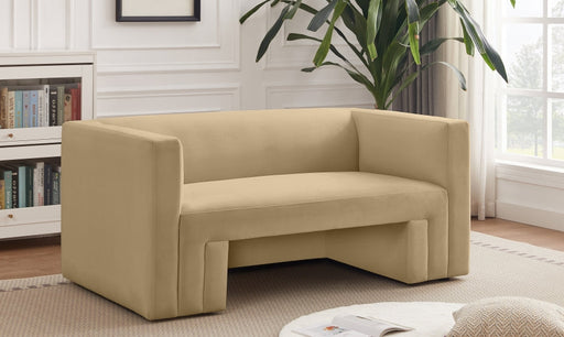 Henson 63" Velvet Upholstered Loveseat in Camel - 665Camel-L
