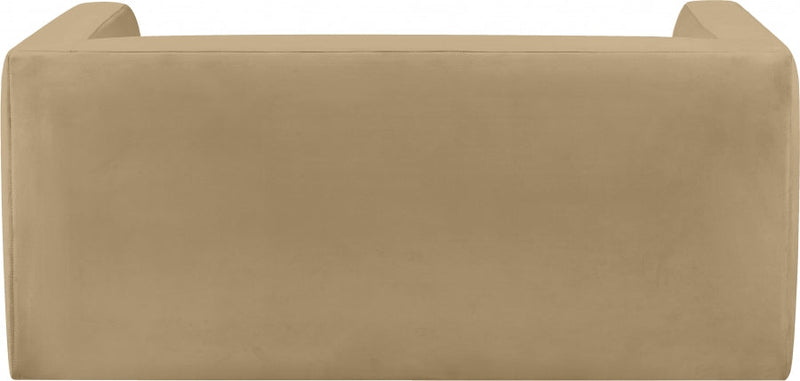 Henson 63" Velvet Upholstered Loveseat in Camel - 665Camel-L