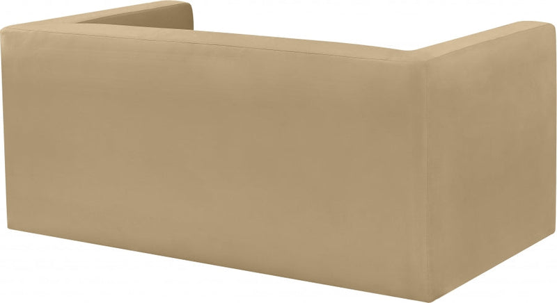 Henson 63" Velvet Upholstered Loveseat in Camel - 665Camel-L