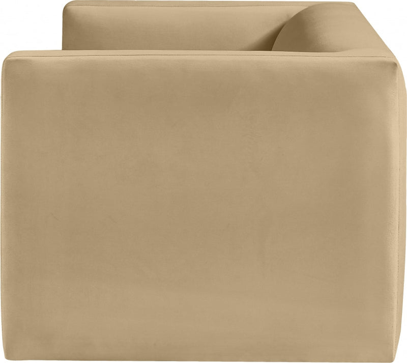 Henson 63" Velvet Upholstered Loveseat in Camel - 665Camel-L