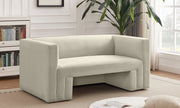 Henson 63" Velvet Upholstered Loveseat in Cream - 665Cream-L