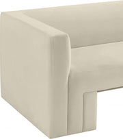 Henson 63" Velvet Upholstered Loveseat in Cream - 665Cream-L