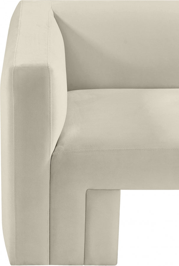 Henson 63" Velvet Upholstered Loveseat in Cream - 665Cream-L