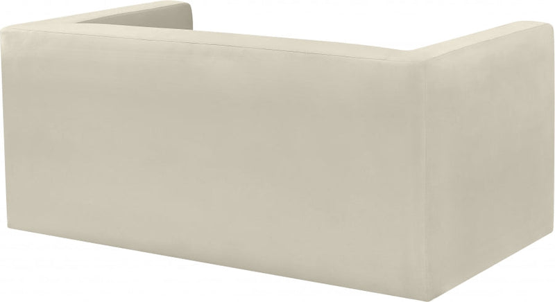 Henson 63" Velvet Upholstered Loveseat in Cream - 665Cream-L