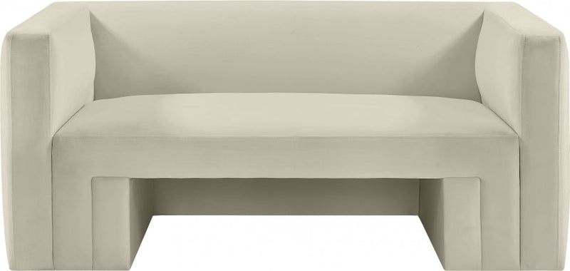Henson 63" Velvet Upholstered Loveseat in Cream - 665Cream-L