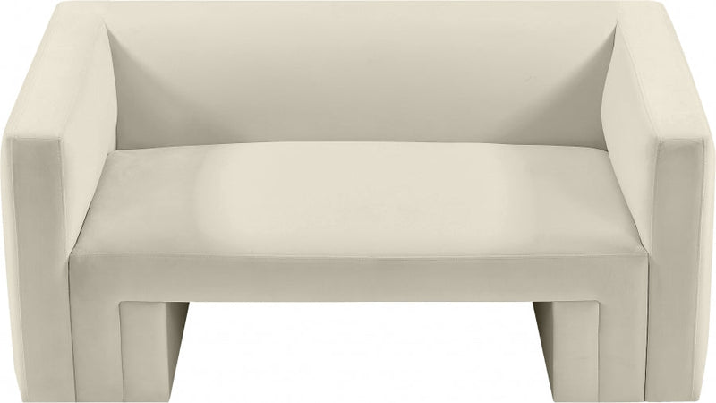 Henson 63" Velvet Upholstered Loveseat in Cream - 665Cream-L
