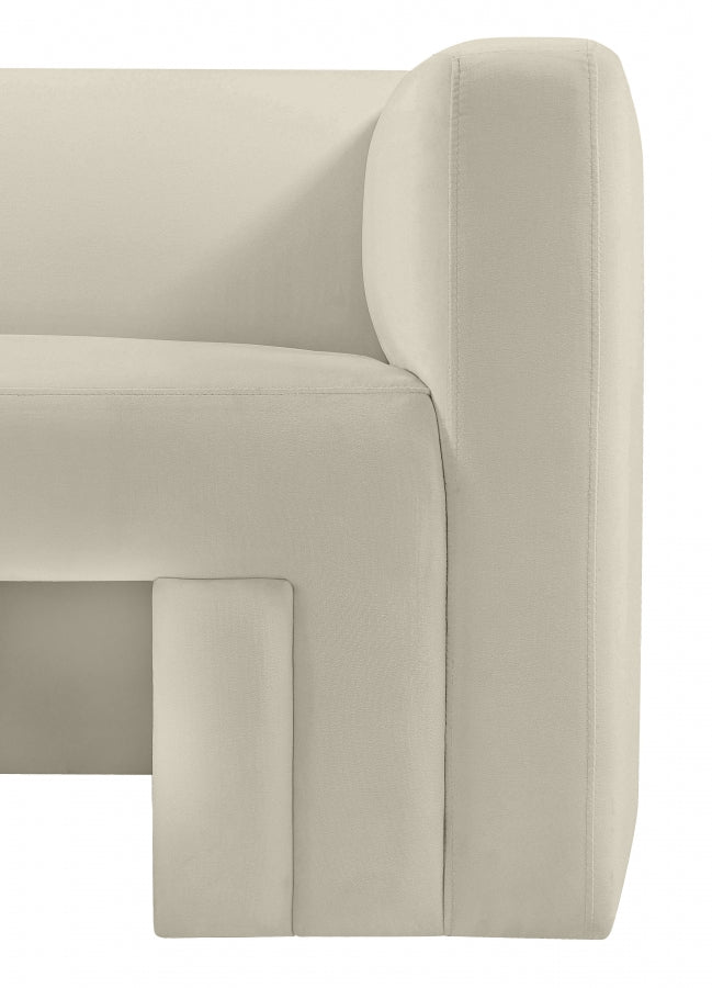 Henson 63" Velvet Upholstered Loveseat in Cream - 665Cream-L