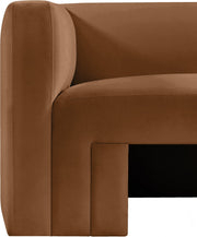 Henson 63" Velvet Upholstered Loveseat in Saddle - 665Saddle-L