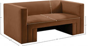 Henson 63" Velvet Upholstered Loveseat in Saddle - 665Saddle-L
