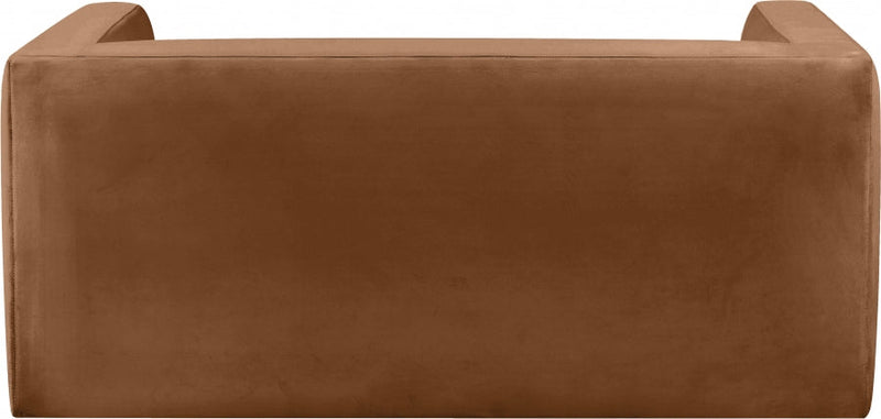 Henson 63" Velvet Upholstered Loveseat in Saddle - 665Saddle-L