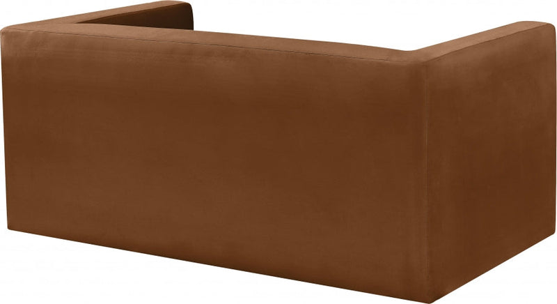 Henson 63" Velvet Upholstered Loveseat in Saddle - 665Saddle-L