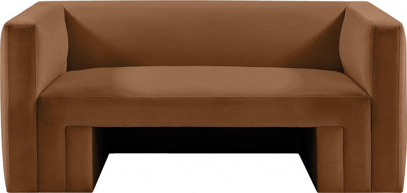 Henson 63" Velvet Upholstered Loveseat in Saddle - 665Saddle-L