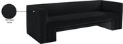 Henson 89.5" Velvet Upholstered Sofa in Black - 665Black-S