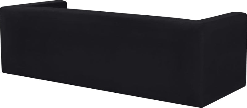 Henson 89.5" Velvet Upholstered Sofa in Black - 665Black-S