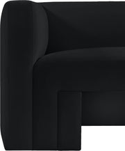 Henson 89.5" Velvet Upholstered Sofa in Black - 665Black-S