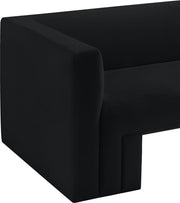Henson 89.5" Velvet Upholstered Sofa in Black - 665Black-S