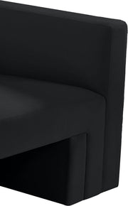 Henson 89.5" Velvet Upholstered Sofa in Black - 665Black-S