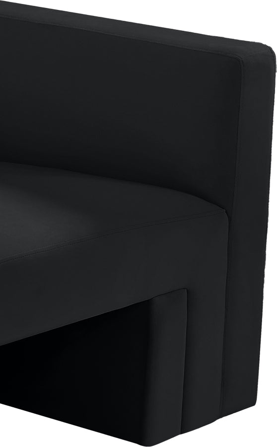 Henson 89.5" Velvet Upholstered Sofa in Black - 665Black-S