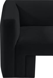 Henson 89.5" Velvet Upholstered Sofa in Black - 665Black-S