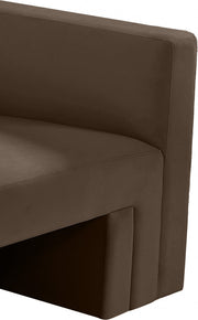 Henson 89.5" Velvet Upholstered Sofa in Brown - 665Brown-S